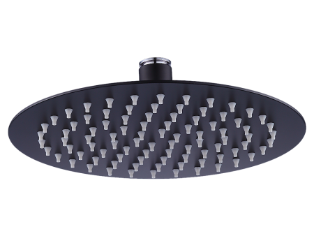 200mm Shower Head Round 304SS Electroplated Matte Black Finish Discount