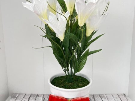 Stunning White Flowers in Ceramic Planter - Artificial-Good Gift Online now