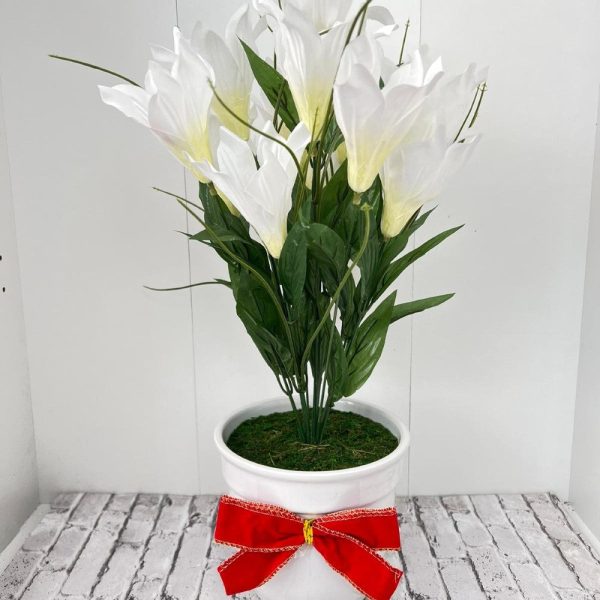 Stunning White Flowers in Ceramic Planter - Artificial-Good Gift Online now