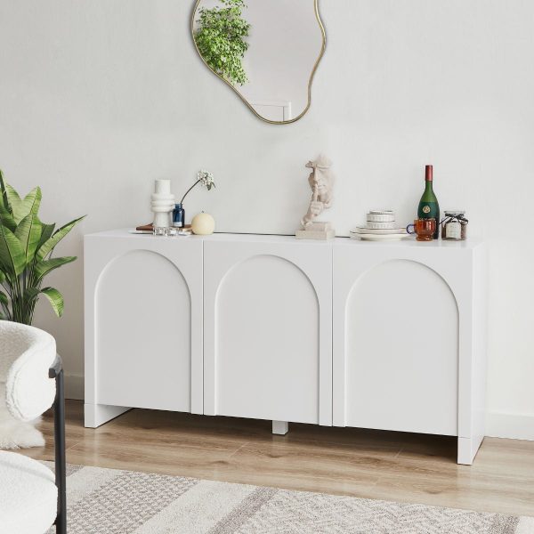 Dome White 3 Doors Sideboard For Sale