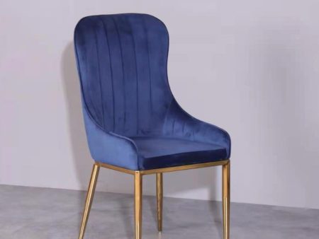 Vivian Blue Gold Velvet Dining Chair 4PC Online Hot Sale