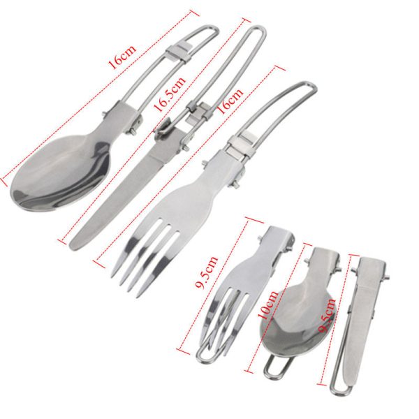 Green And Grey Compact Outdoor Camping Cookware Set with 410 Stainless Steel Utensils For Discount