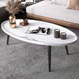 Oval Coffee Table Mid Century Modern Minimalist Display For Discount