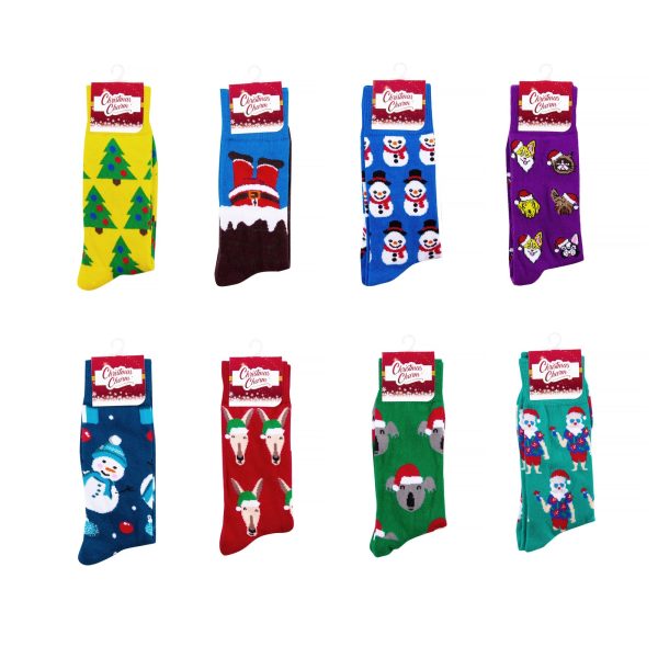 8 Pairs Assorted Colors Christmas Fashion Novelty Funny Socks One Size 5-13 Men Socks Women Socks Online now