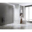 120x200cm Single Shower Glass Screen with Black F-brackets & Square Pole Online