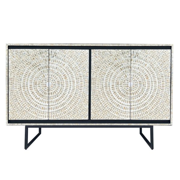 MOTHER OF PEARL HAND MADE SWIRL SIDEBOARD Online now