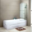 700 x 1450mm Frameless Bath Panel 10mm Glass Shower Screen By Della Francesca Online now