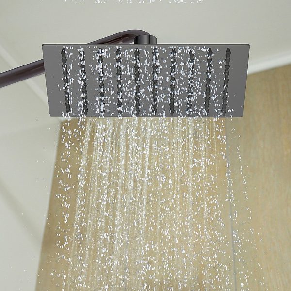 200mm Shower Head Square 304SS Electroplated Matte Black Finish Discount