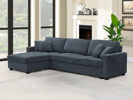 Corner Sofa Chaise Polyester Fabric Multilayer Two Pillows Individual Pocket Spring Supply