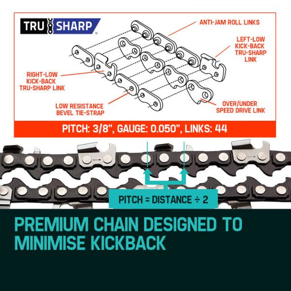 BAUMR-AG 12  Bar Replacement Spare Chainsaw Chain 3 8 .050 Gauge DL 44 Online now