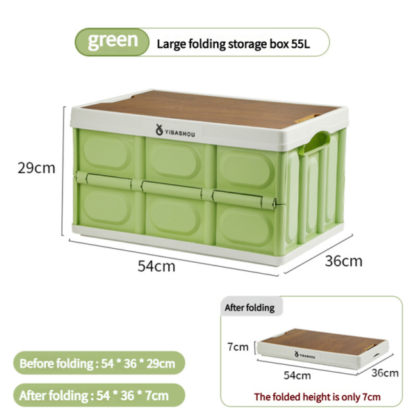 54*36*29 cm Collapsible Green Outdoor Storage Box | Large Capacity, Foldable to 7cm, Durable Design Hot on Sale