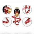 Red Modern Ribbon Wine Bottle Holder - Creative Floating Wine Rack for Home and Bar Décor Fashion