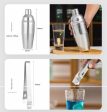 750ML 7-Piece Stainless Steel Cocktail Shaker Set with Bamboo Stand - Bartender Kit For Discount