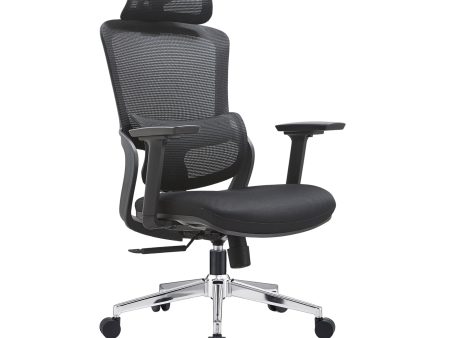 Elena High Back Fabric Seat Ergonomic Office Chair In Black on Sale