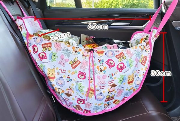 Pink Car Back Seat Organizer Hammock - Portable Storage Solution For Sale