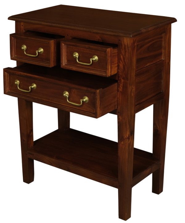 Tasmania 3 Drawer Sofa Table - Mahogany Online