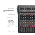 Hridz CT-80S Professional Audio Mixer – 8 Channels Bluetooth USB Mixer with Effects, 48V Phantom Power, and Built-in Sound Card, 8 Channels Audio Sound Mixer Mixing DJ Console USB with 48V Phantom Power For Discount