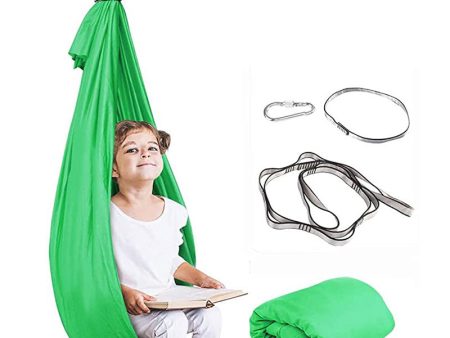 Green Kids  Outdoor Hanging Swing Pod Chair - Comfortable & Durable Hammock for Play For Discount