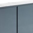 Buffet MDF Glossy Surface Ceramic Top Dark Blue Storage Cabinet Online