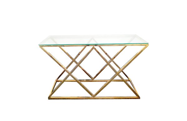 Alsea Console Table Gold Base - Clear Glass Supply