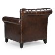 STUDDED LEATHER ARM CHAIR Online Sale