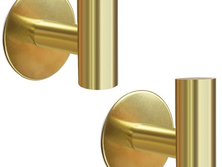 2 Pcs Wall Mount Self Adhesive Bathroom Towel Hooks Holder Cloth Hanger Hook Door Hanger Gold For Discount