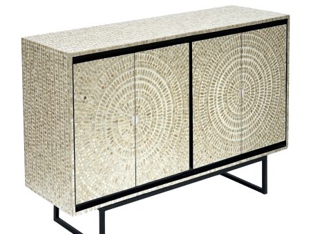 MOTHER OF PEARL HAND MADE SWIRL SIDEBOARD Online now