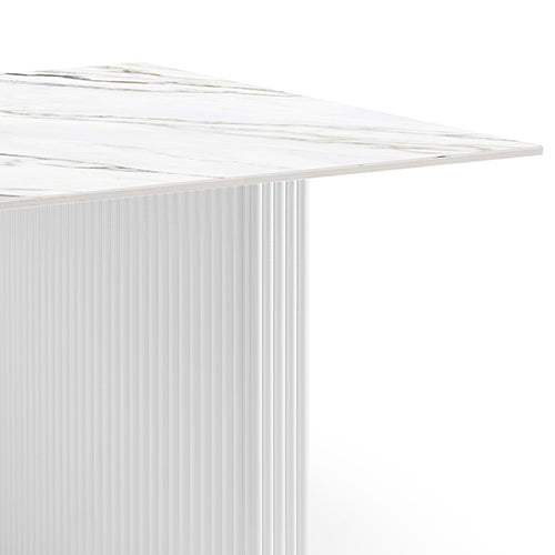 Dining Table Sintered Stone Top MDF Table Base High Glossy White Online now