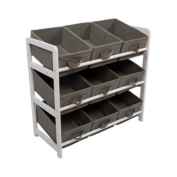 Kids Toy Box Storage Unit Drawers Childrens Bedroom Shelf Baby Nursery Furniture Grey Fashion