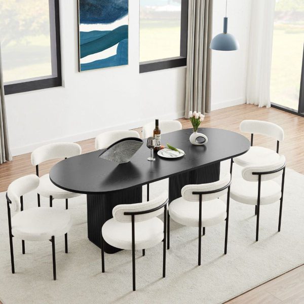 Tate 8 Seater Dining Table in Black Hot on Sale