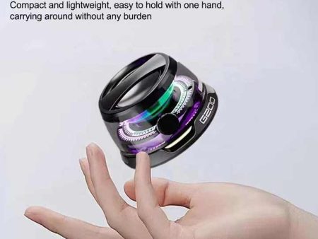 Black Portable Mini Bluetooth Speaker with Magnetic Base, High-Quality Bass and Surround Sound, Colorful Ambient Lighting, USB Rechargeable, 6-Hour Battery Life Online now