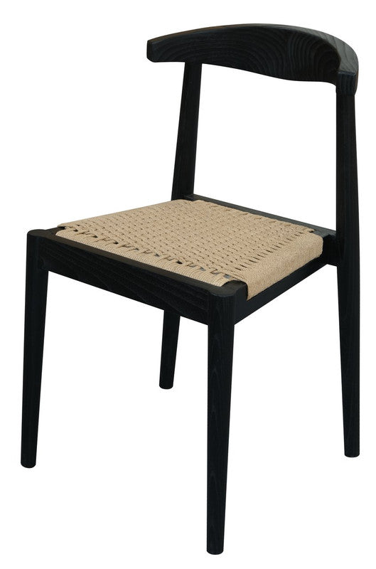 Arden Solid Oak Dining Chair with Loom (Black) Online Sale