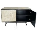 MOTHER OF PEARL HAND MADE SWIRL SIDEBOARD Online now