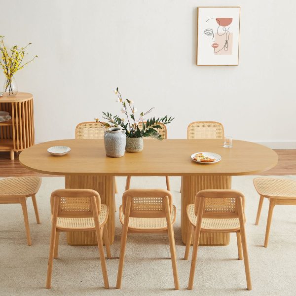 Tate 8 Seater Dining Table in Natural For Discount