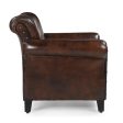 STUDDED LEATHER ARM CHAIR Online Sale