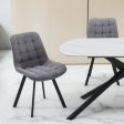 4PCS Neo Softy Dark Grey Fabric Dining Chairs Supply