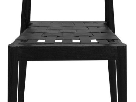 Elliot Leather Dining Chair (Black) For Sale