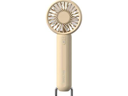 Yellow Mini Handheld Rechargeable Fan - Portable USB-Powered Cooling with Keyring For Sale