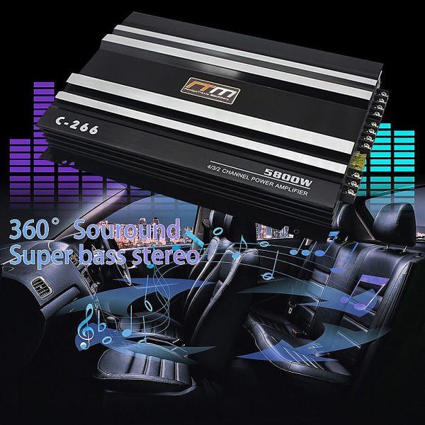 5800W Watt 4 Channel Car Truck Amplifier Stereo Audio Speaker Amp System Device Cheap