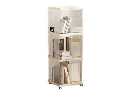 Square three-layer bookshelf with swivel wheels for storage For Discount