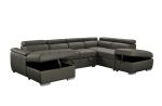 Plush Sleeper Modular Chaise Lounge - Charcoal on Sale