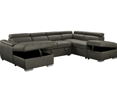 Plush Sleeper Modular Chaise Lounge - Charcoal on Sale