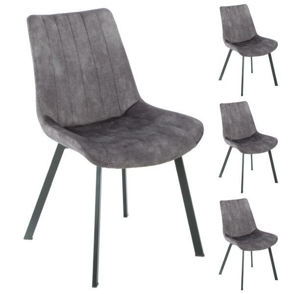 Sloane Fabric Dining Chairs (Set of 4) - Grey Online