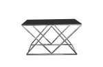 Alsea Console Table Silver Base - Black Glass Fashion