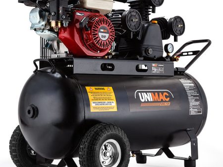 UNIMAC 8HP Air Compressor 115PSI 120L Petrol Powered Industrial Air Conditioning Supply